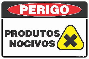 Placa de perigo produtos nocivos