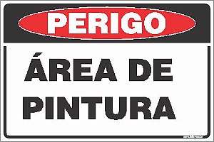 Placa de perigo área de pintura