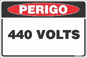 Placa de perigo 440 volts