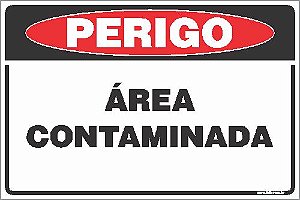 Placa de perigo área contaminada