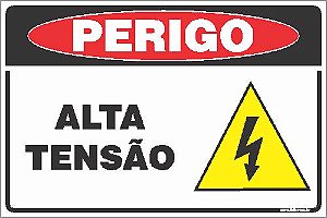 Placa de perigo alta tensão