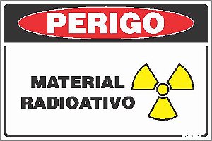 Placa de perigo material radioativo
