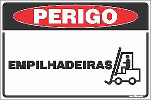 Placa de perigo empilhadeiras