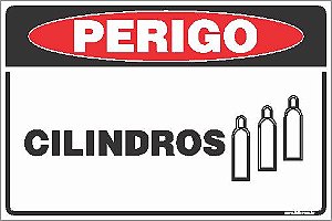 Placa de perigo cilindros