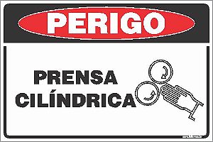 Placa de perigo prensa cilíndrica