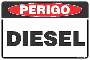 Placa de perigo diesel