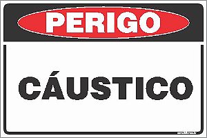 Placa de perigo cáustico