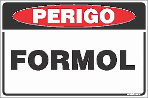 Placa de perigo formol