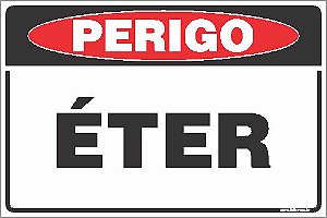 Placa de perigo éter