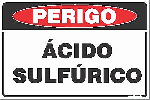 Placa de perigo ácido sulfúrico