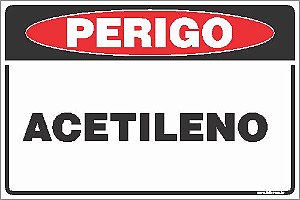 Placa de perigo acetileno