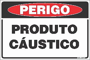 Placa de perigo produto cáustico