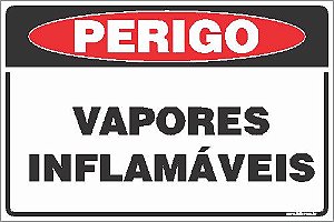Placa de perigo vapores inflamáveis