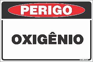 Placa de perigo oxigênio