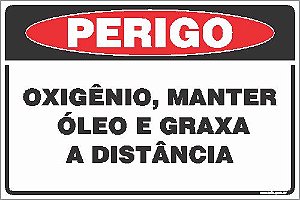 Placa de perigo oxigênio, manter  óleo e graxa a distância