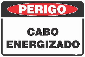 Placa de perigo cabo  energizado
