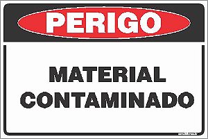 Placa de perigo material contaminado