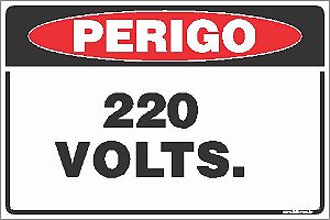 Placa de perigo  220  volts.