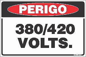 Placa de perigo 380/420  volts.