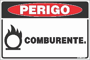 Placa de perigo comburente.