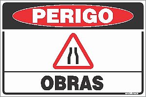 Placa de perigo obras