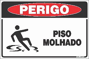 Placa de perigo piso molhado