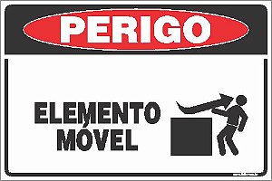 Placa de perigo elemento móvel