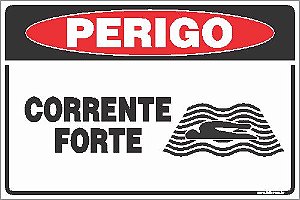 Placa de perigo corrente forte
