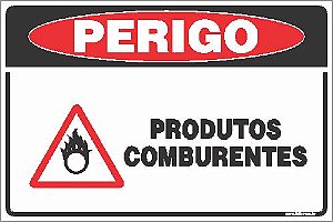 Placa de perigo produtos comburentes