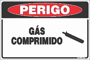 Placa de perigo gás comprimido