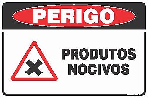 Placa de perigo produtos nocivos
