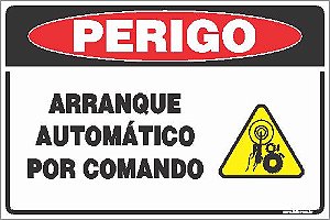 Placa de perigo arranque automático por comando