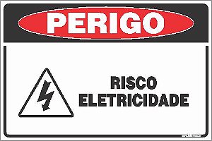Placa de perigo risco eletricidade