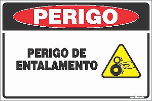 Placa de perigo perigo de entalamento