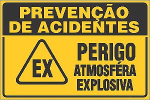 Placa de prevenção de acidente perigo atmosféra explosiva