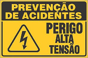 Placa de prevenção de acidente perigo alta tensão