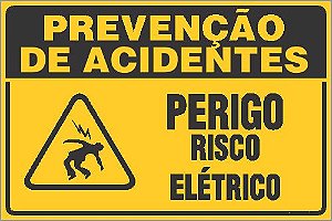 Placa de prevenção de acidente perigo risco elétrico