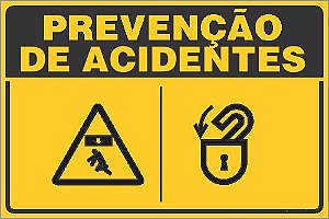 Placa de prevenção de acidente certifique-se que esta seguro