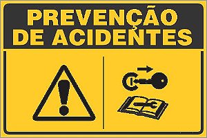 Placa de prevenção de acidente atenção ao manual