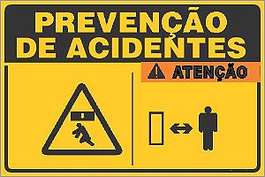 Placa de prevenção de acidente degrau