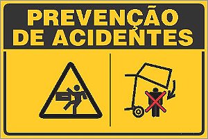 Placa de prevenção de acidente lugar de risco