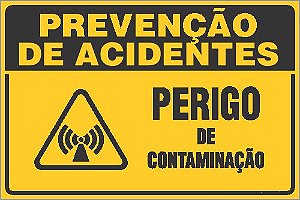 Placa de prevenção de acidente perigo de contaminação