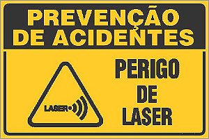 Placa de prevenção de acidente perigo de laser