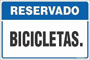 Placa de reservado para bicicletas