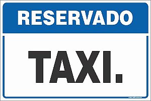 Placa de reservado para táxi