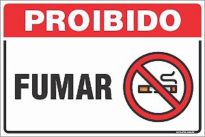 Placa de fumante proibido fumar