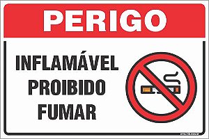 Placa de fumante  inflamável proibido  fumar