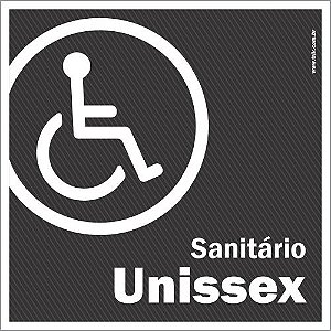 Placa de banheiro sanitário com acessibilidade unissex