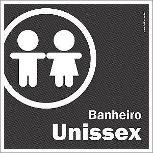 Placa de banheiro sanitário infantil unissex