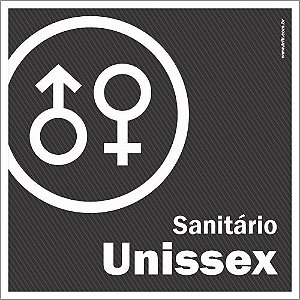 Placa de banheiro sanitário unissex